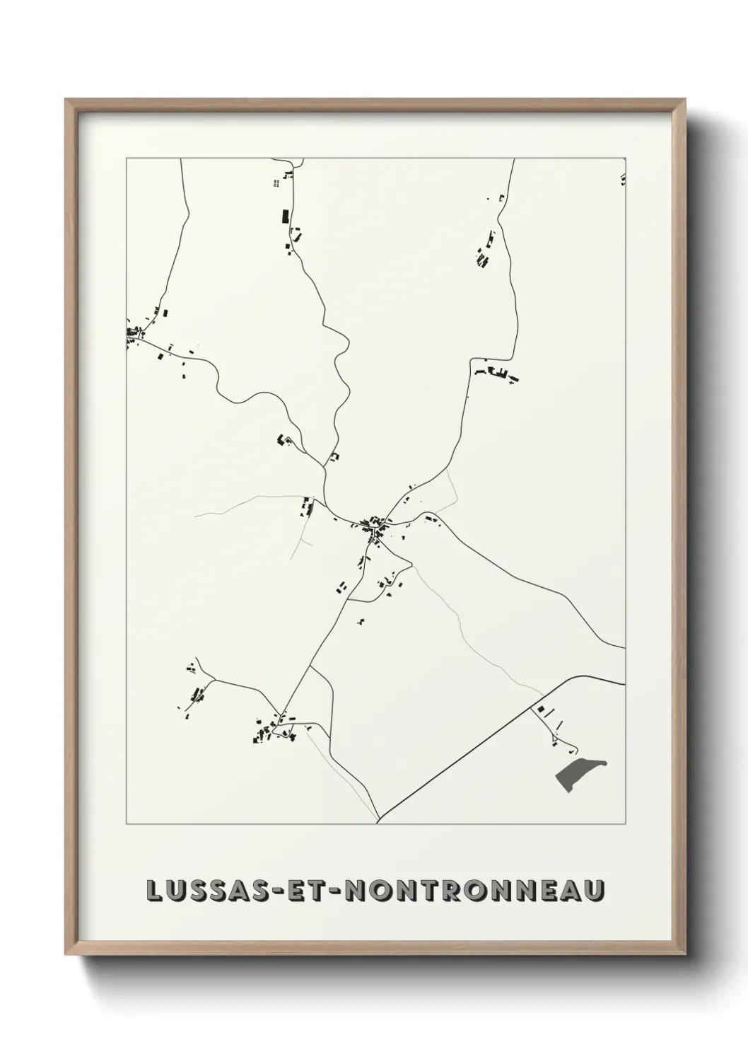 Un poster carte Lussas-et-Nontronneau