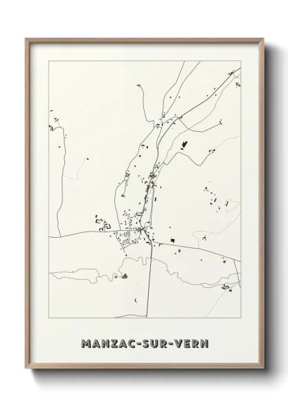Une affiche de carte sur Manzac-sur-Vern