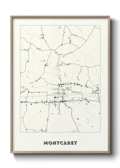 Une affiche de carte sur Montcaret