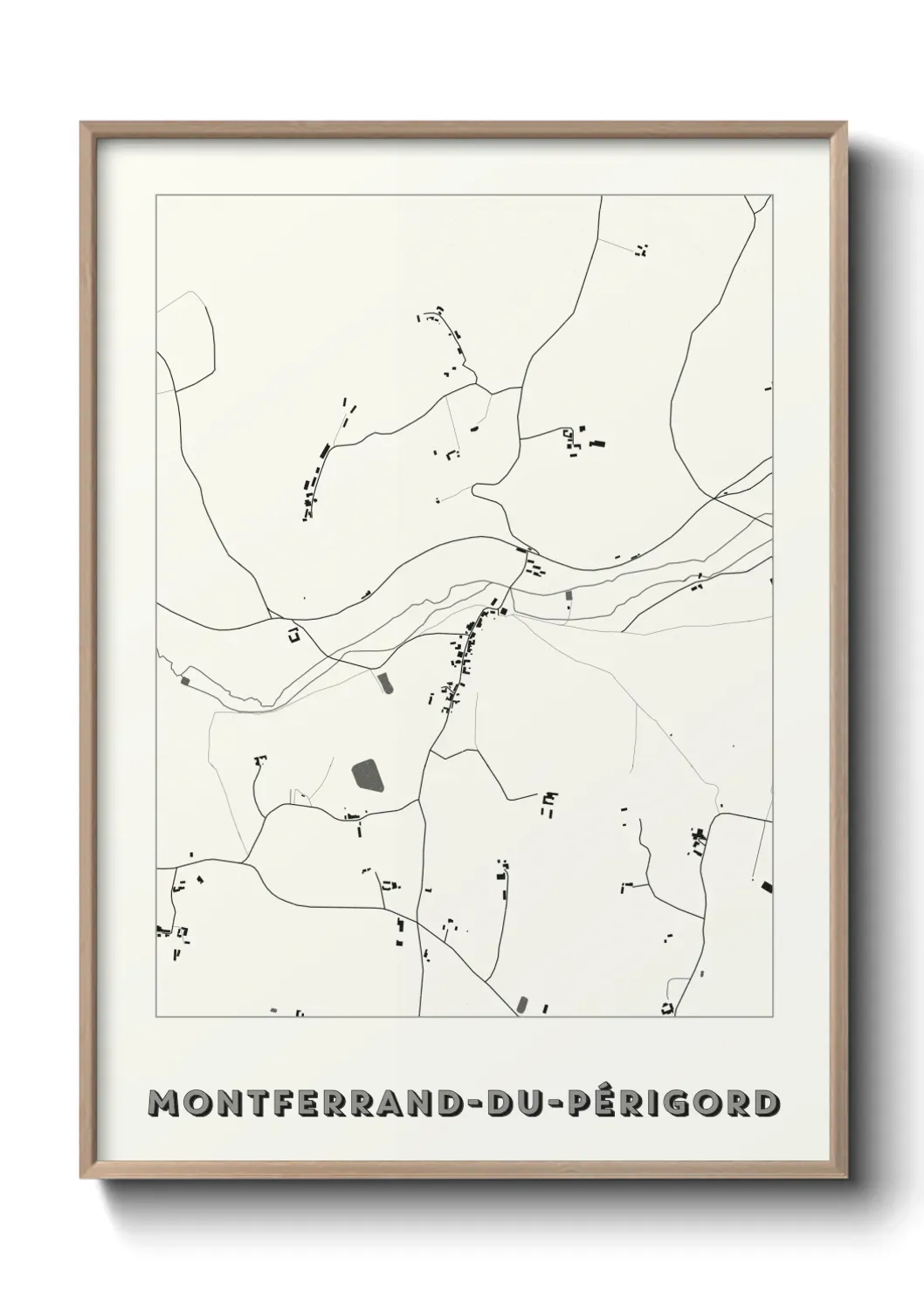 Un poster carte Montferrand-du-Périgord