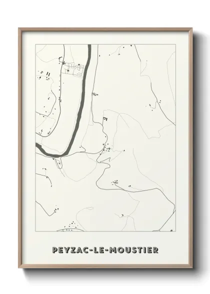Une affiche de carte sur Peyzac-le-Moustier