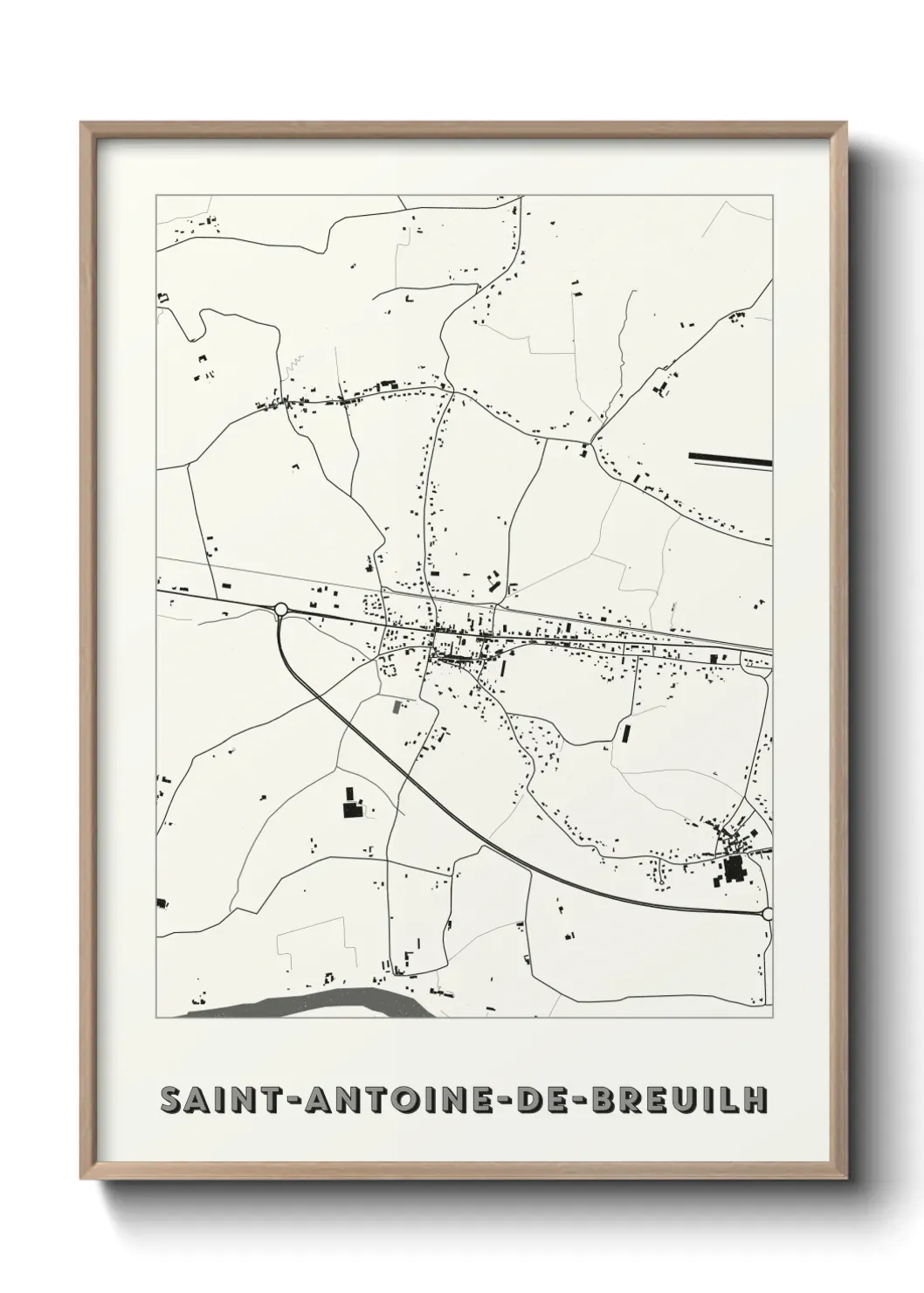Un poster carte Saint-Antoine-de-Breuilh