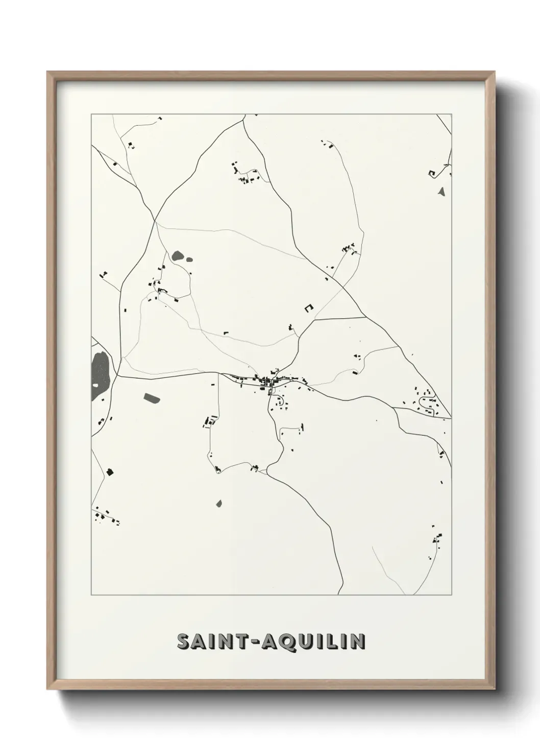 Un poster carte Saint-Aquilin
