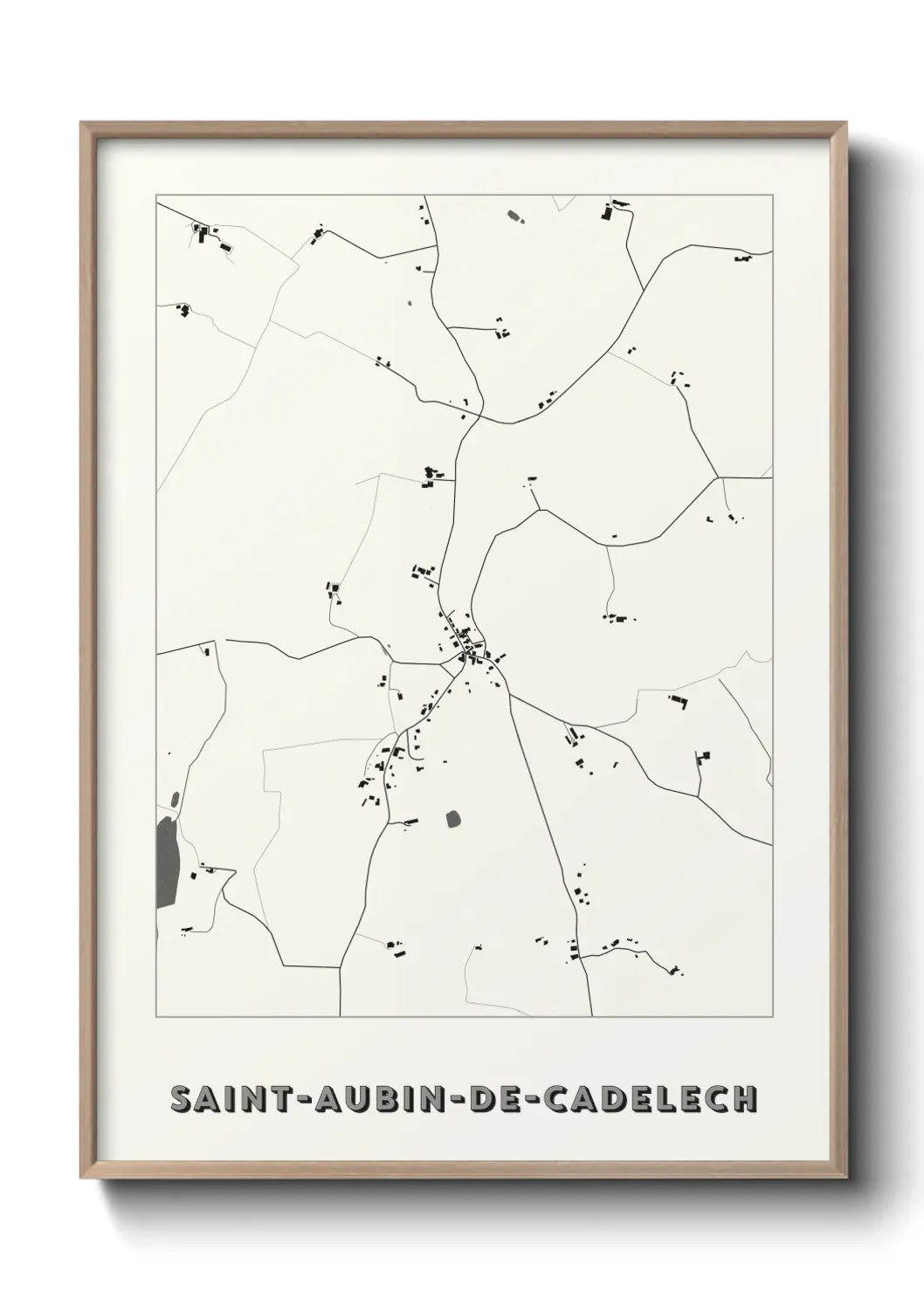 Un poster carte Saint-Aubin-de-Cadelech