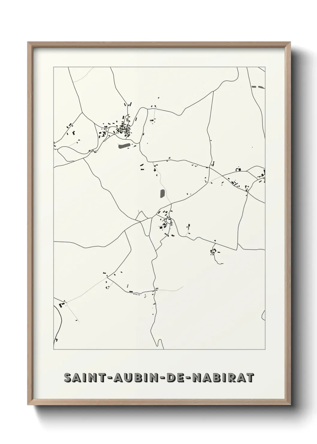 Un poster carte Saint-Aubin-de-Nabirat