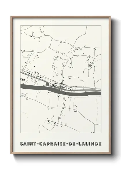 Une affiche de carte sur Saint-Capraise-de-Lalinde