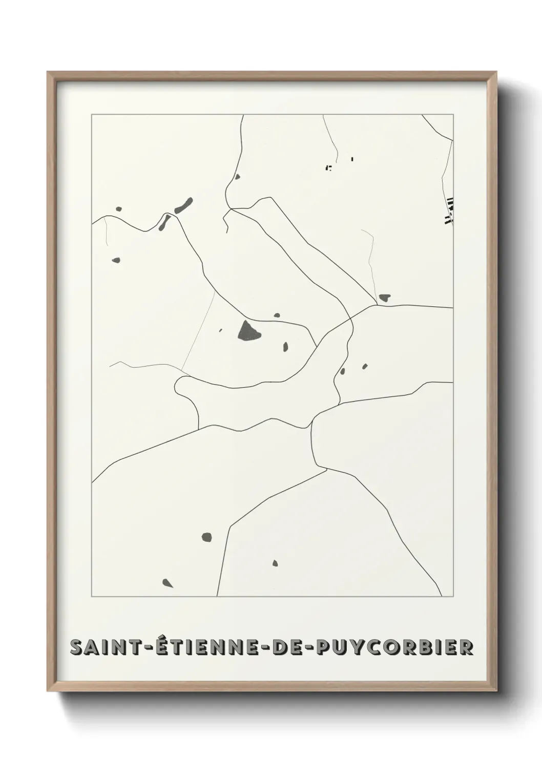 Un poster carte Saint-Étienne-de-Puycorbier