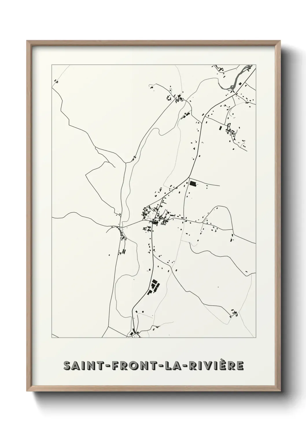 Un poster carte Saint-Front-la-Rivière