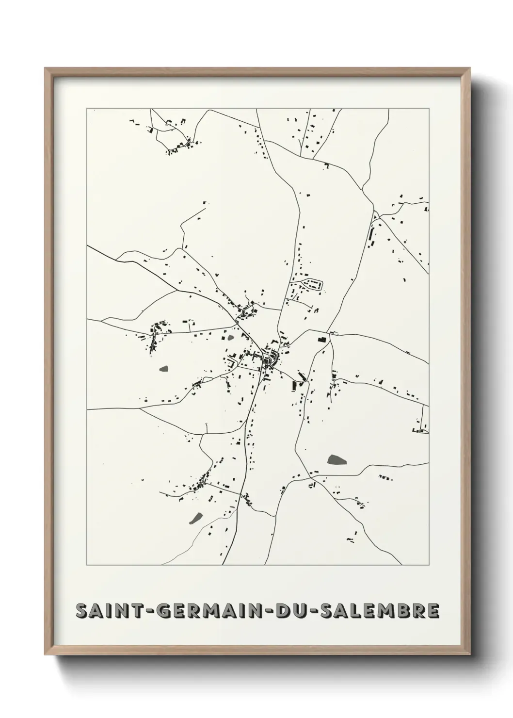 Un poster carte Saint-Germain-du-Salembre