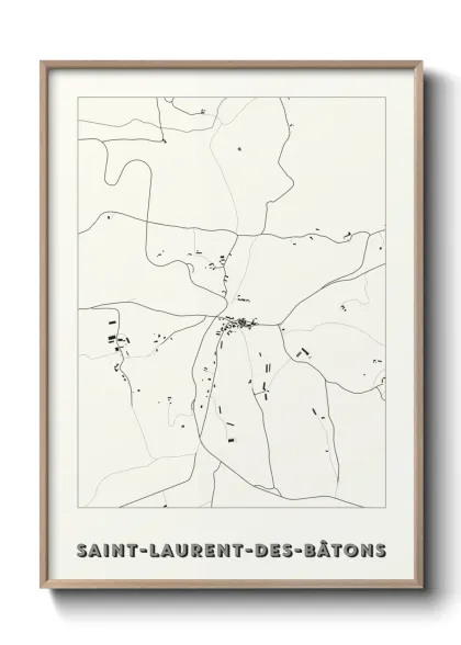 Une affiche de carte sur Saint-Laurent-des-Bâtons