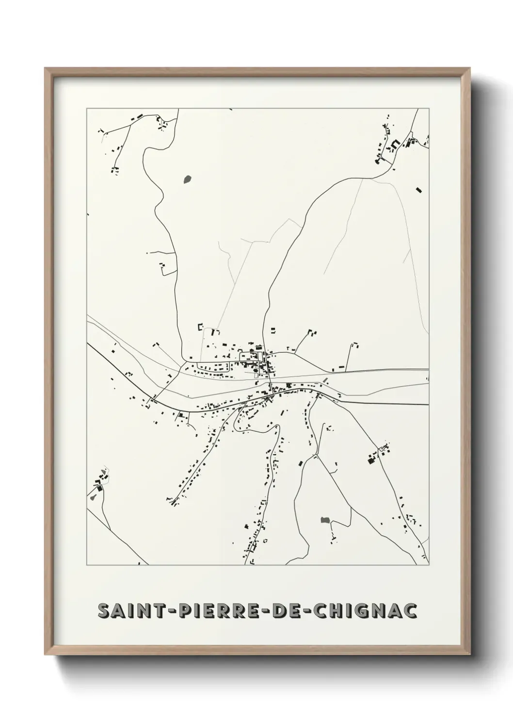 Un poster carte Saint-Pierre-de-Chignac