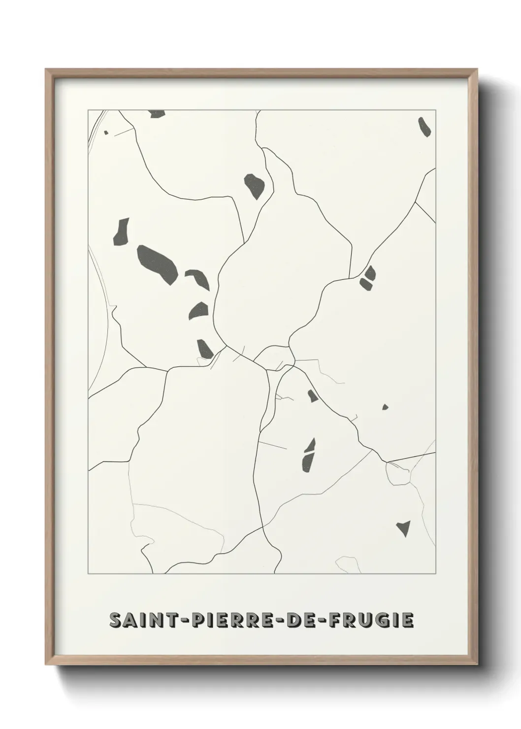 Un poster carte Saint-Pierre-de-Frugie