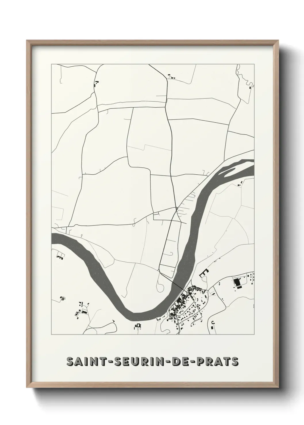 Un poster carte Saint-Seurin-de-Prats