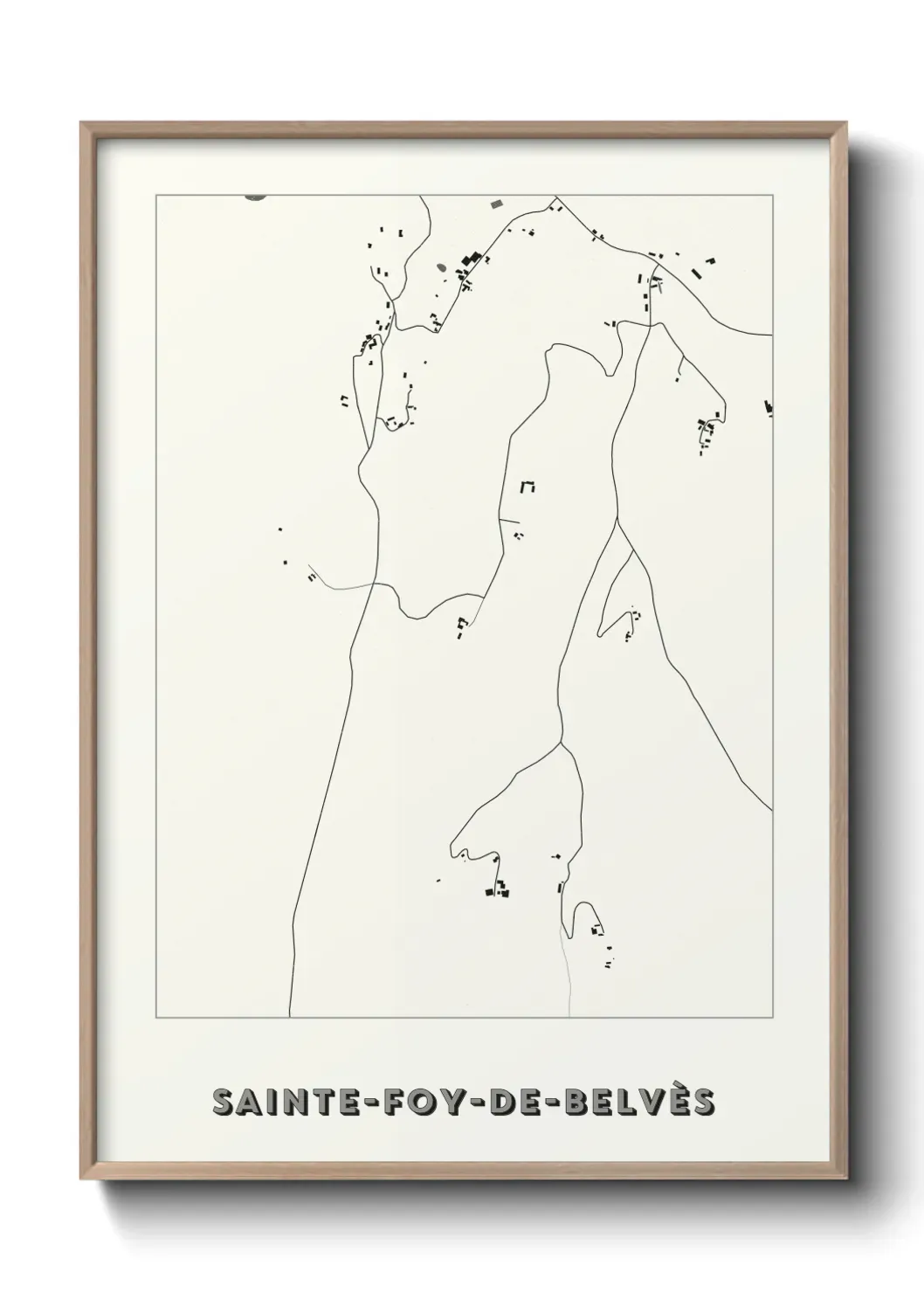Un poster carte Sainte-Foy-de-Belvès