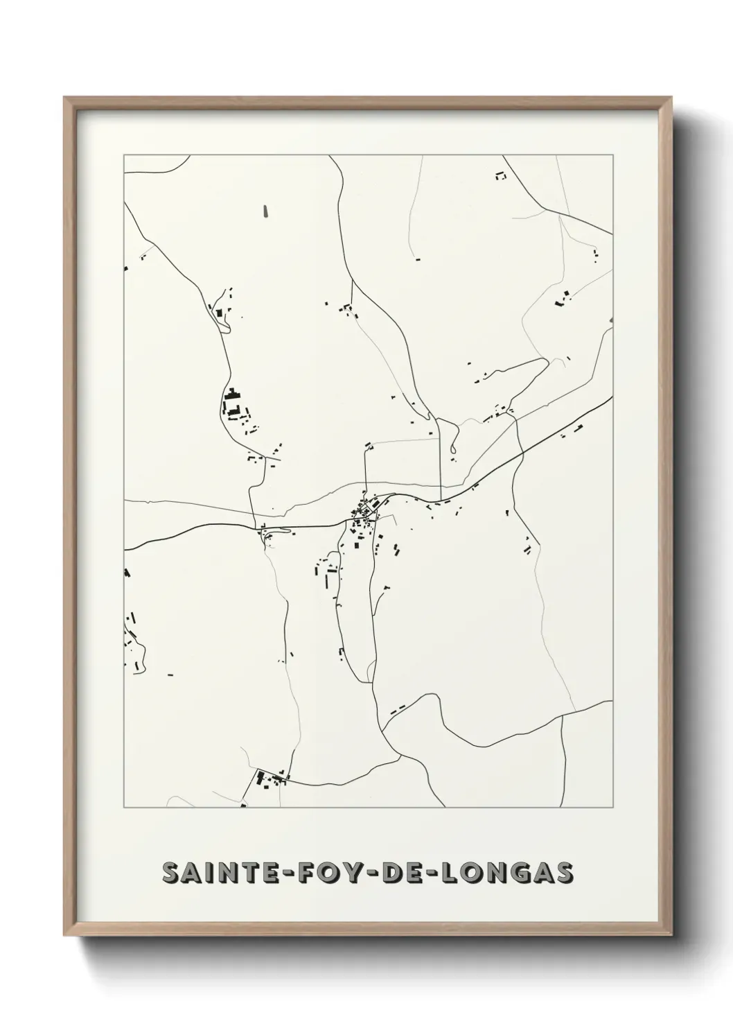 Un poster carte Sainte-Foy-de-Longas