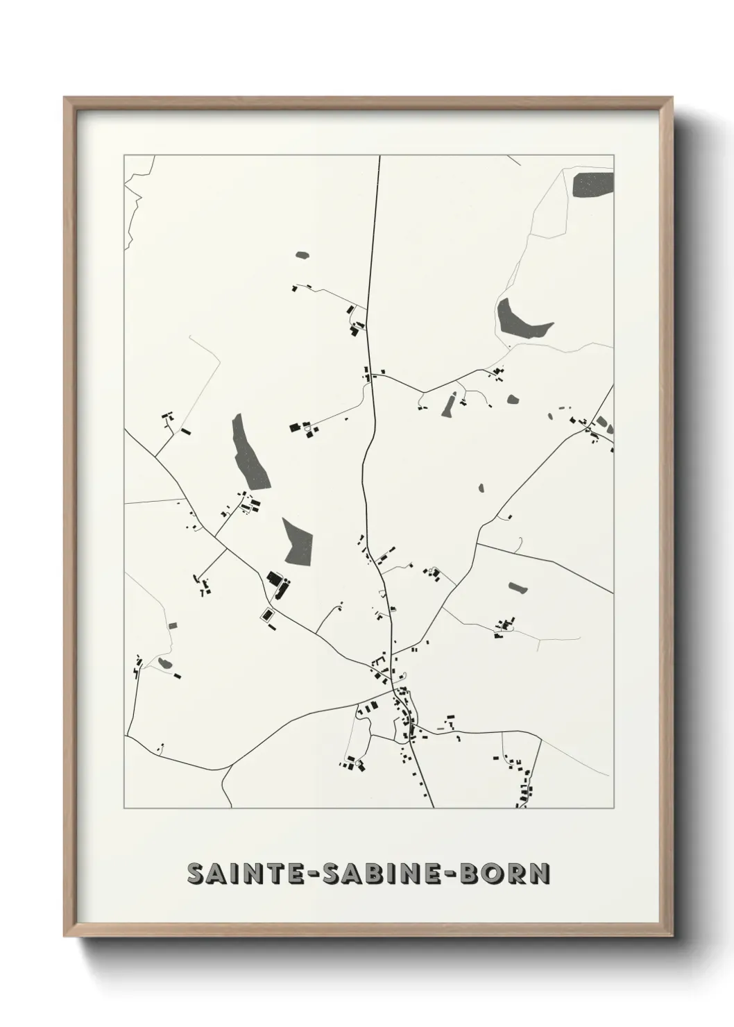 Un poster carte Sainte-Sabine-Born