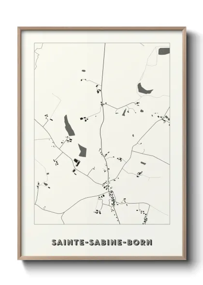 Une affiche de carte sur Sainte-Sabine-Born