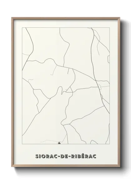 Une affiche de carte sur Siorac-de-Ribérac