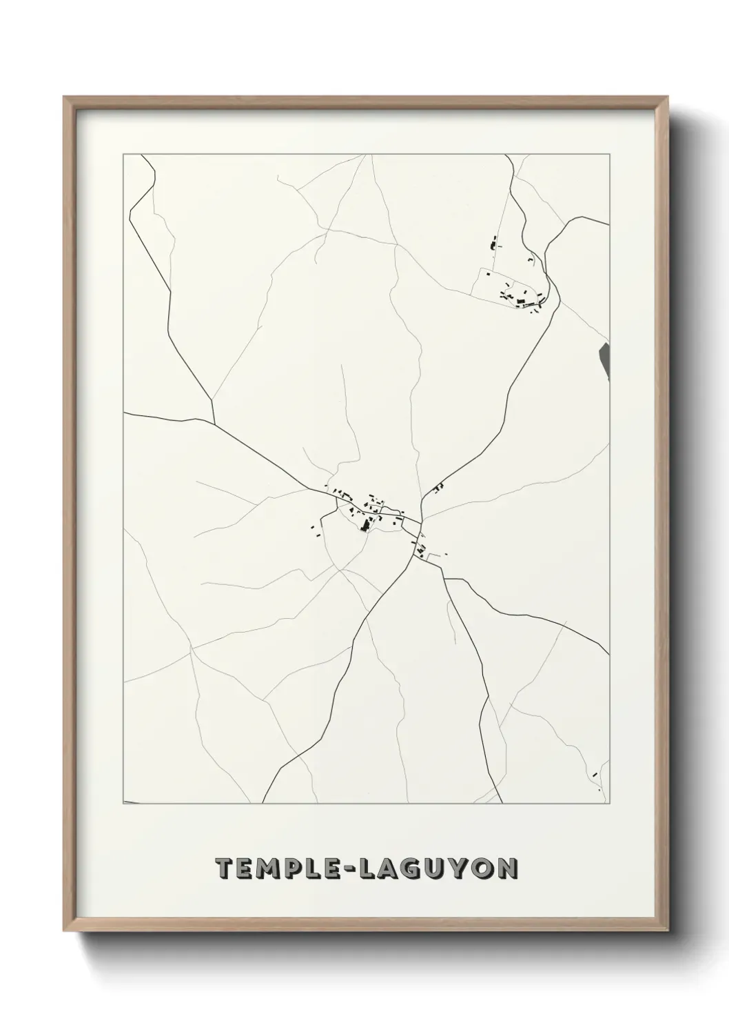 Un poster carte Temple-Laguyon
