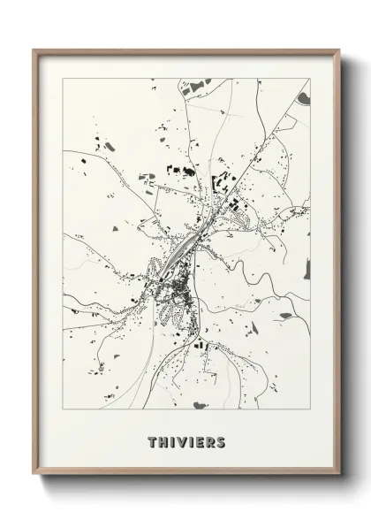 Une affiche de carte sur Thiviers