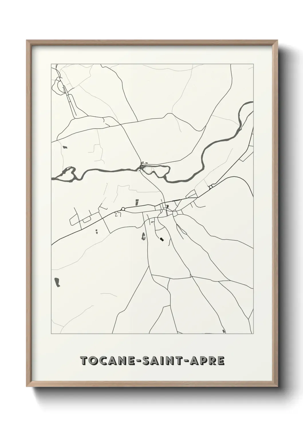 Un poster carte Tocane-Saint-Apre