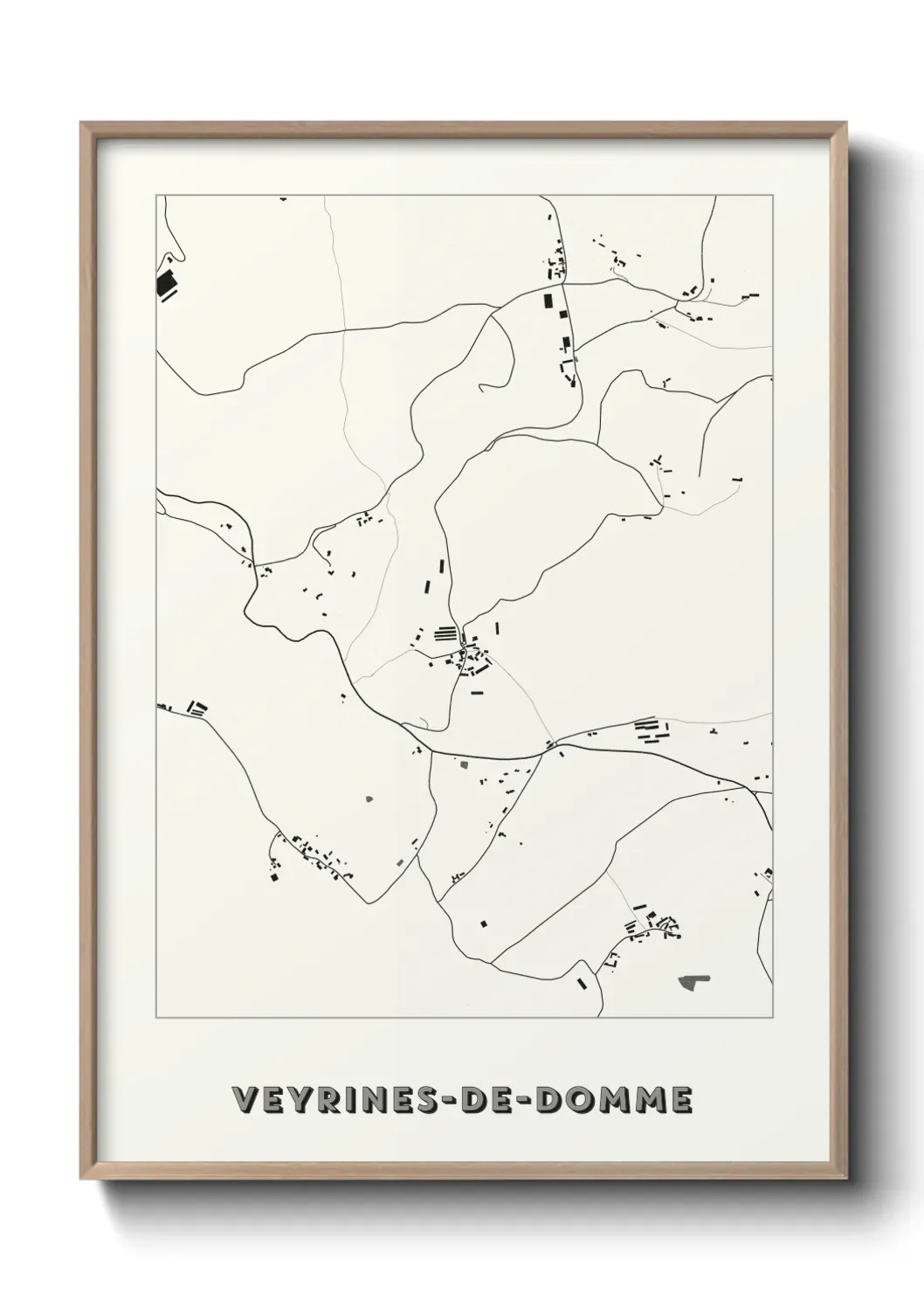 Un poster carte Veyrines-de-Domme