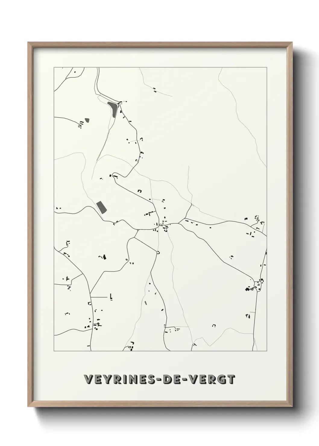 Un poster carte Veyrines-de-Vergt