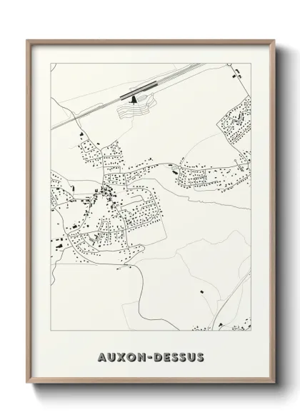 Une affiche de carte sur Auxon-Dessus