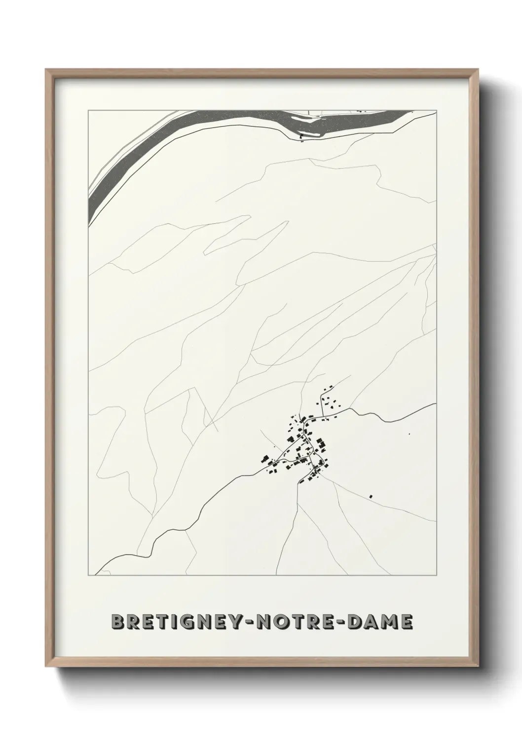 Un poster carte Bretigney-Notre-Dame