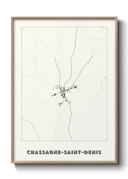 Une affiche de carte sur Chassagne-Saint-Denis