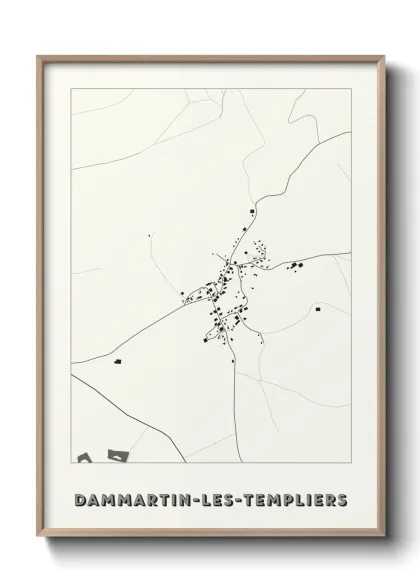 Une affiche de carte sur Dammartin-les-Templiers
