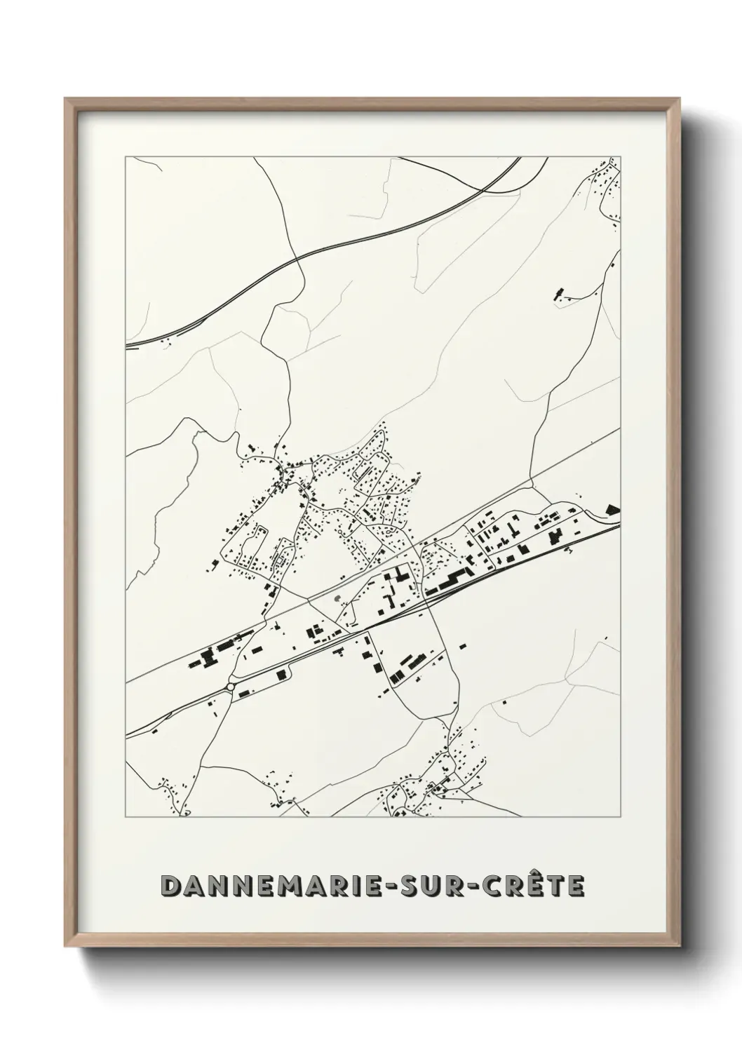 Un poster carte Dannemarie-sur-Crête