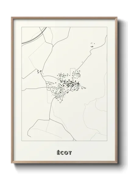 Une affiche de carte sur Écot