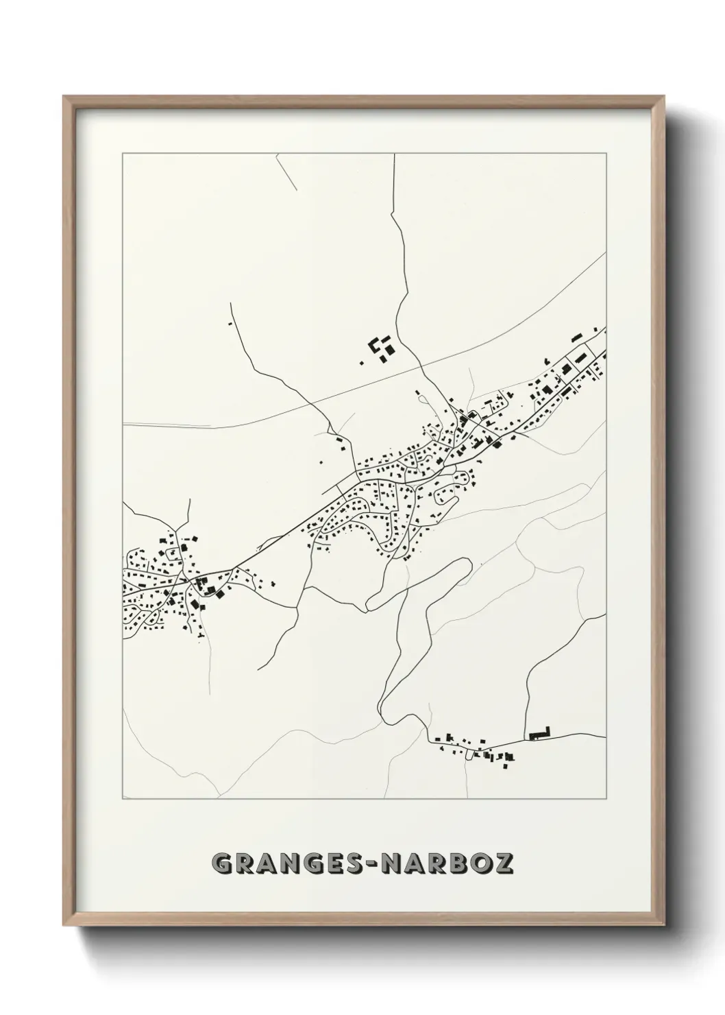 Un poster carte Granges-Narboz
