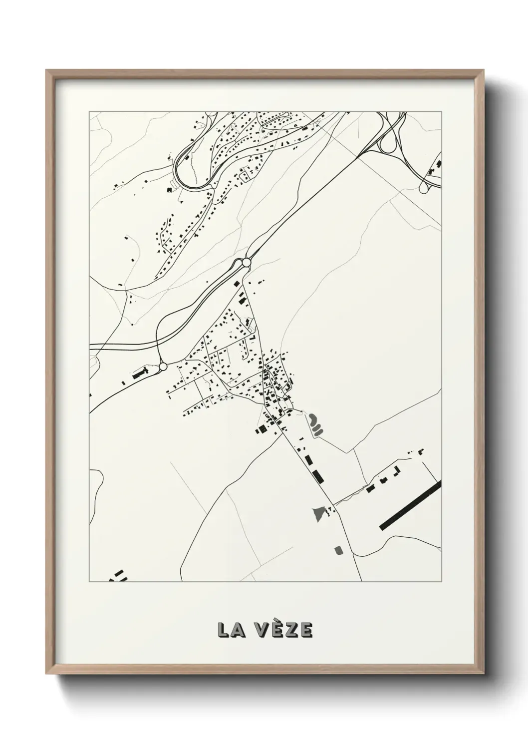 Un poster carte La Vèze