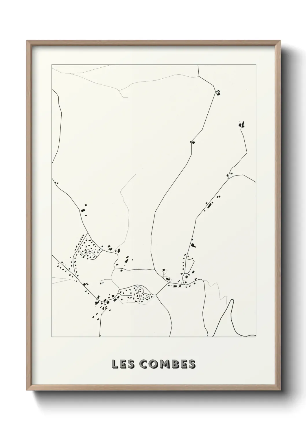 Un poster carte Les Combes