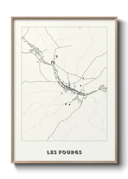 Une affiche de carte sur Les Fourgs