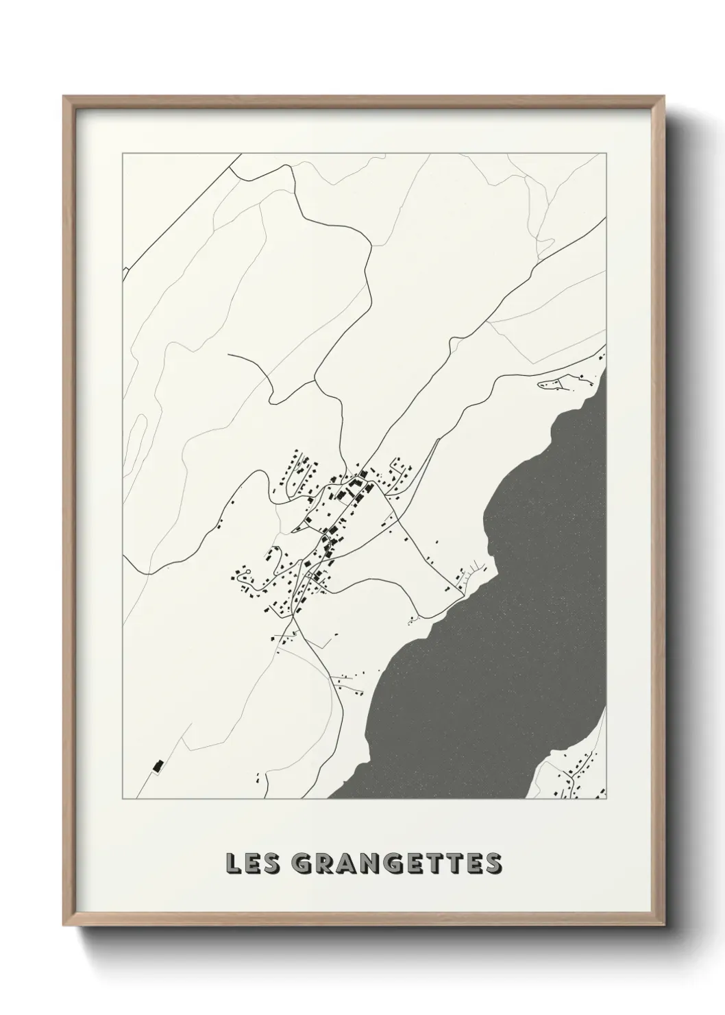 Un poster carte Les Grangettes