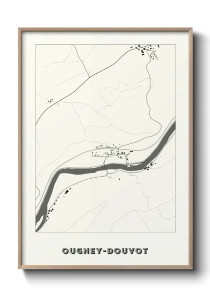 Une affiche de carte sur Ougney-Douvot