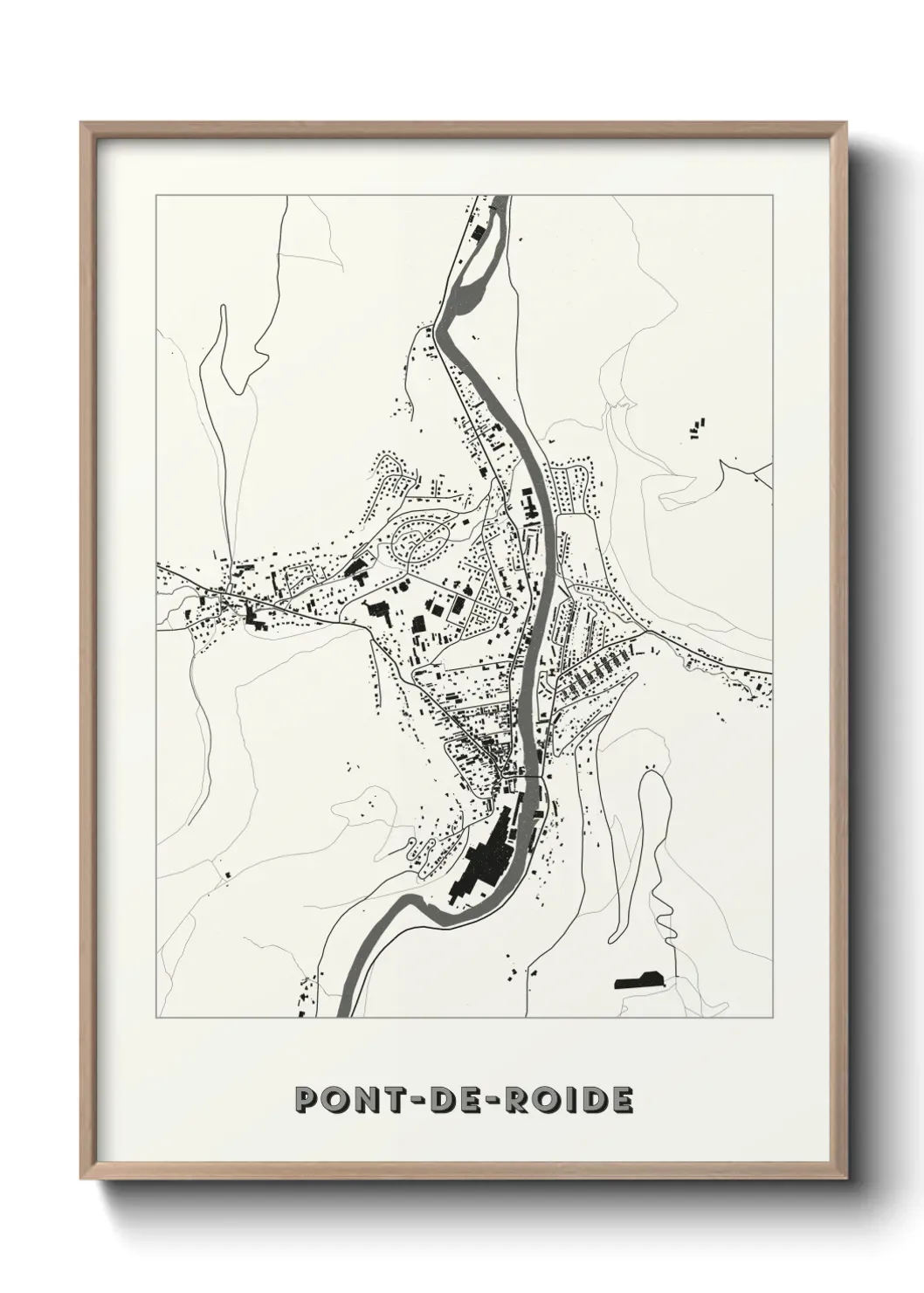 Un poster carte Pont-de-Roide