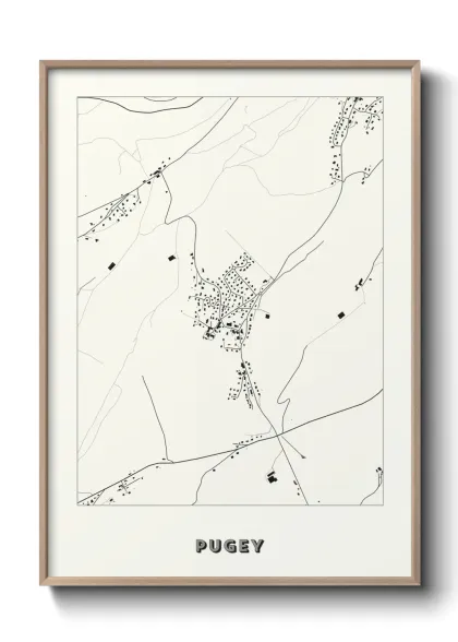 Une affiche de carte sur Pugey