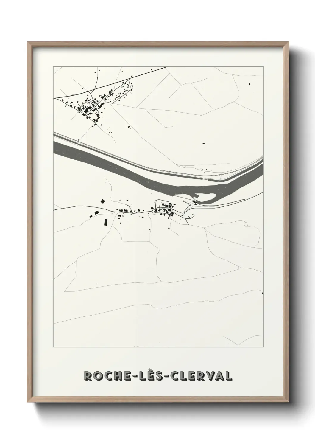 Un poster carte Roche-lès-Clerval