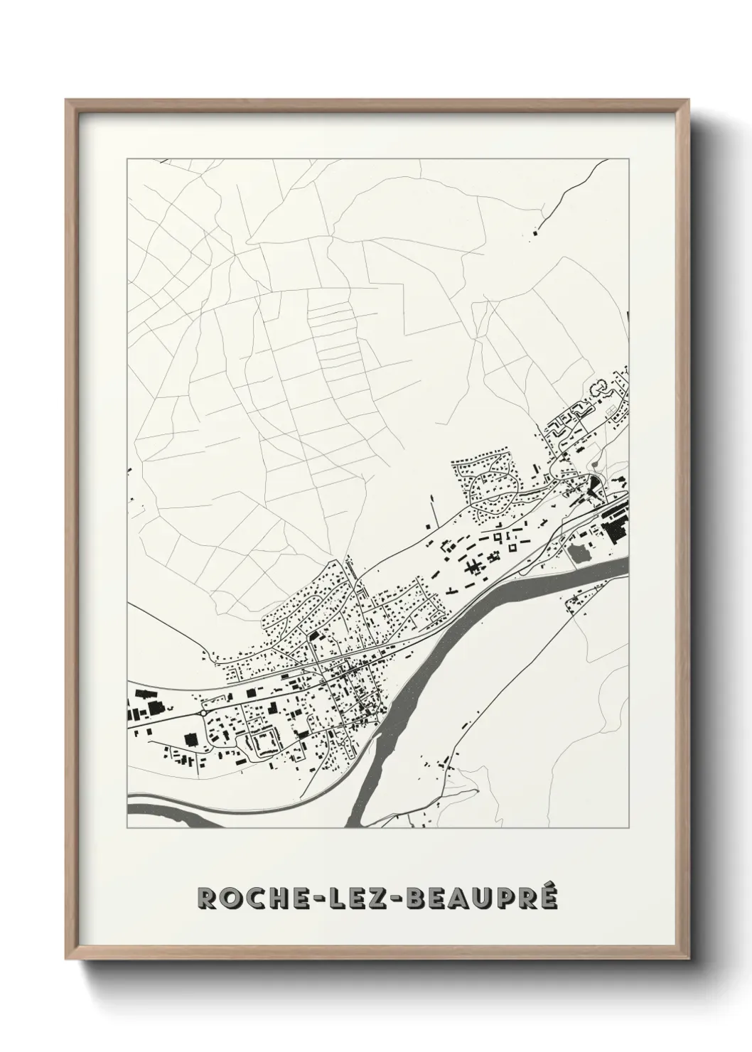 Un poster carte Roche-lez-Beaupré