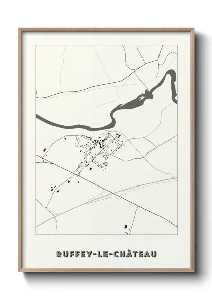 Une affiche de carte sur Ruffey-le-Château