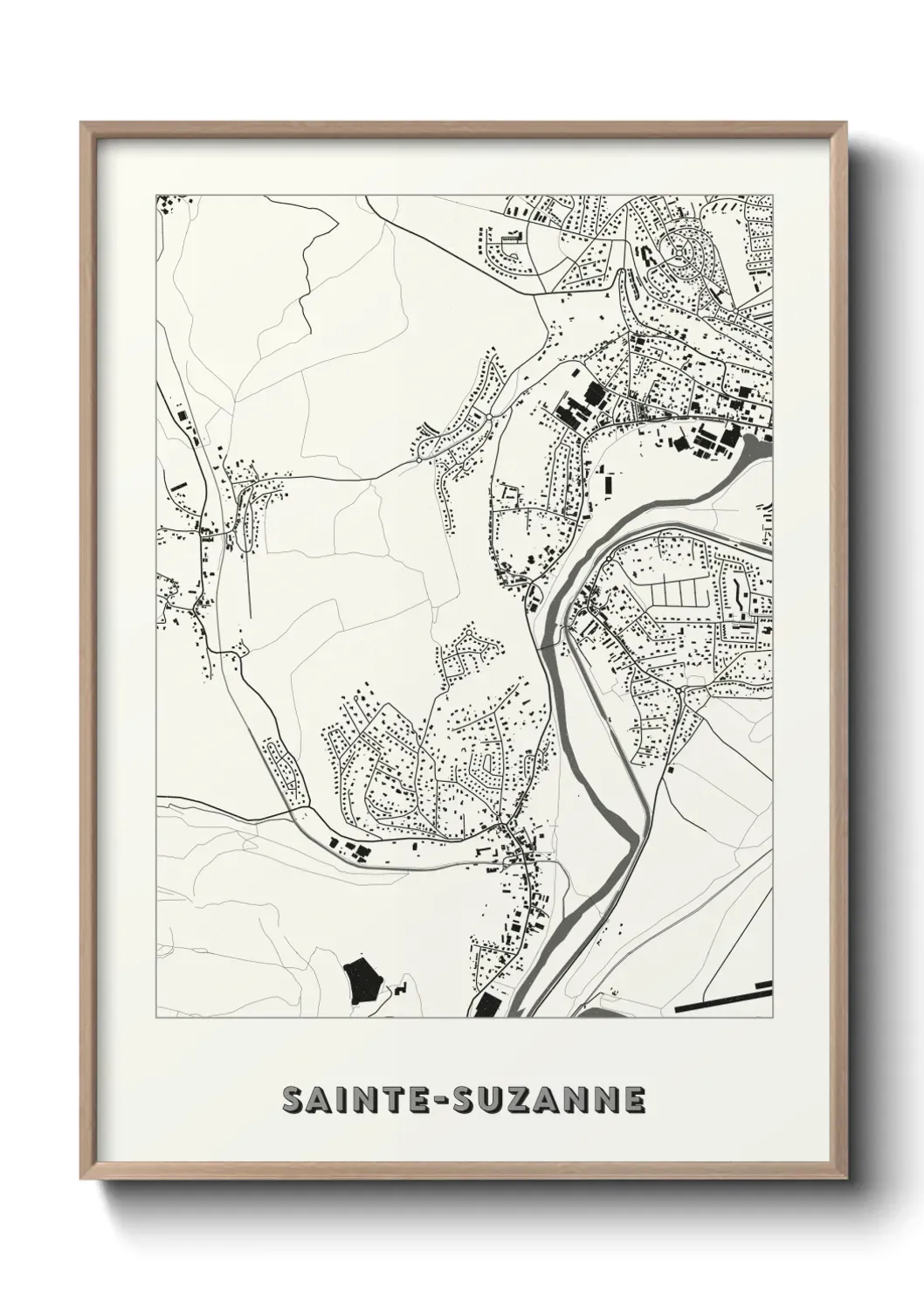 Un poster carte Sainte-Suzanne