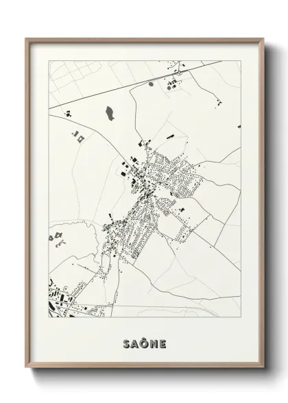 Une affiche de carte sur Saône