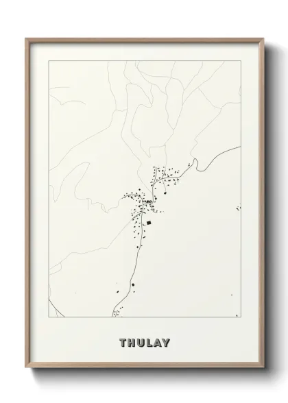 Une affiche de carte sur Thulay