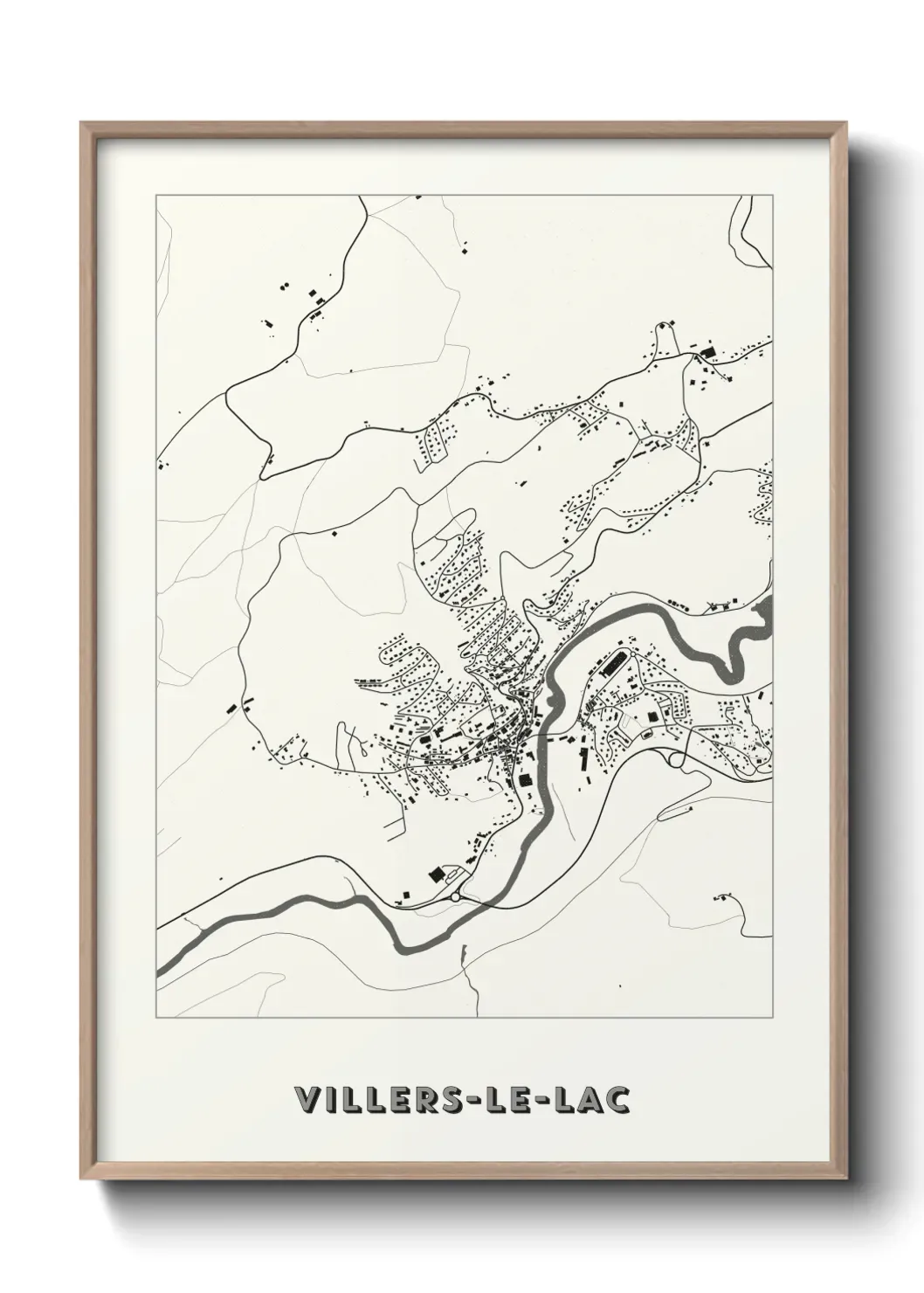 Un poster carte Villers-le-Lac