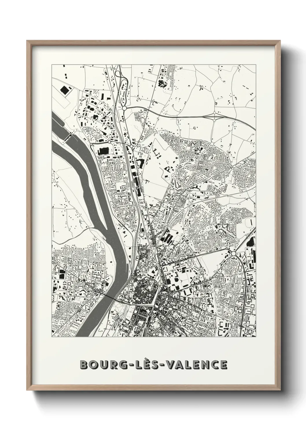 Un poster carte Bourg-lès-Valence