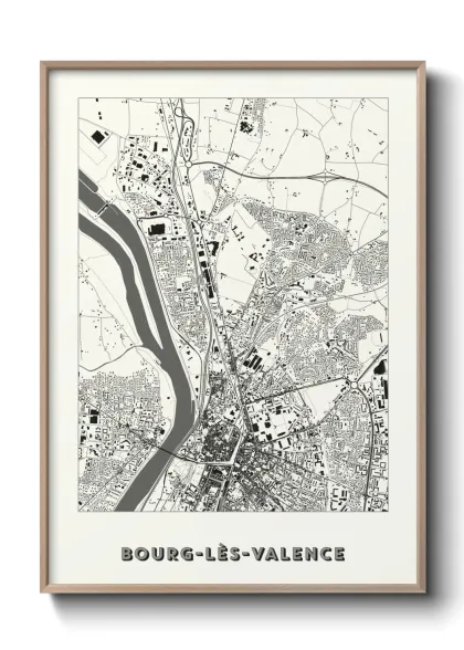 Une affiche de carte sur Bourg-lès-Valence
